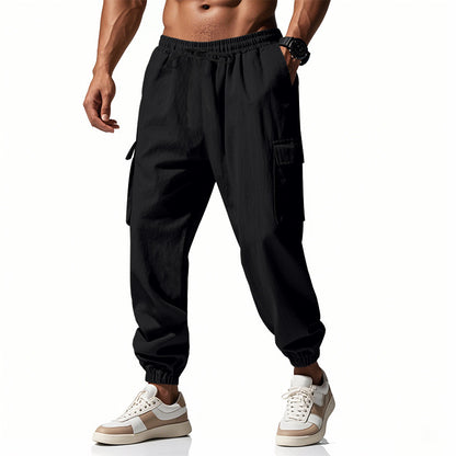 Men's cargo jogging pants with elastic waistband and practical side pockets Skorter