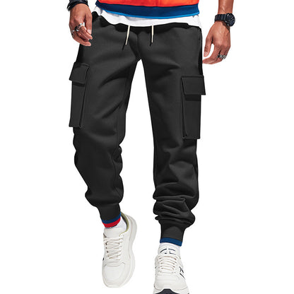 Men's cargo joggers with elastic waistband and practical side pockets Skorter 1760051045