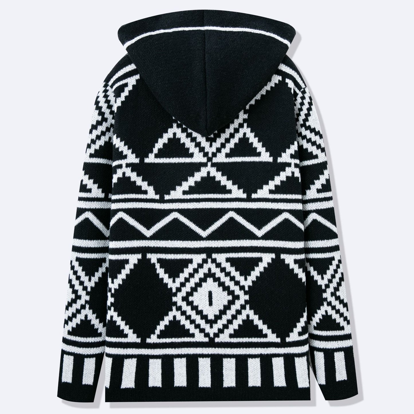 Herrkardigan med kreativt mönster och öppen framsida Skorter