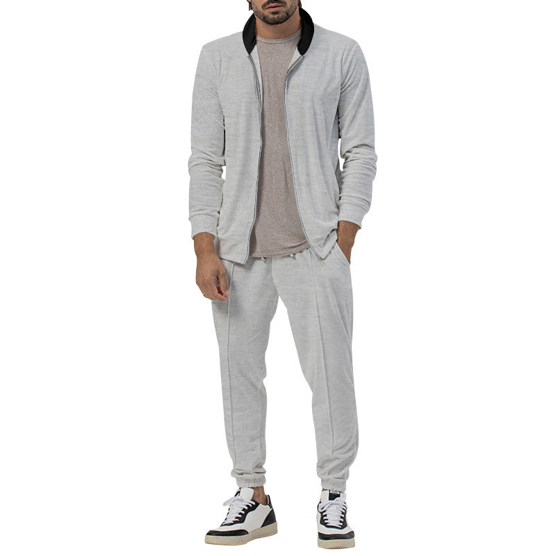 Men's sporty leisure set with full zip and elastic cuffs Skorter