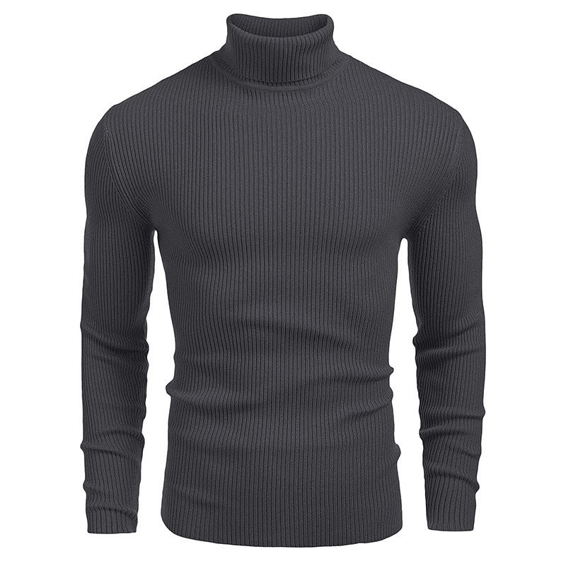Men's turtleneck sweater made of fine rib knit Skorter
