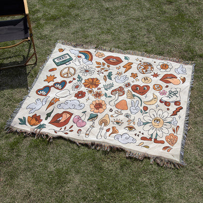 Skorter | Camping blanket linen rug sofa rug Indian rug outdoor camping