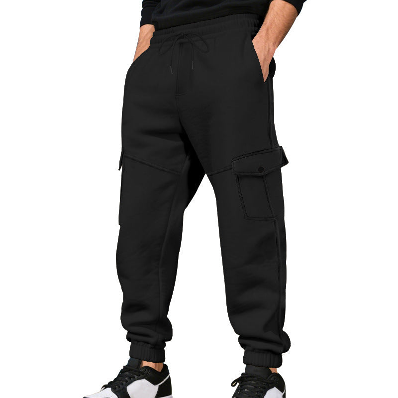 Men's cargo pants with elastic waistband and multiple pockets Skorter