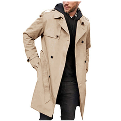 Men's stylish trench coat with practical side pockets and removable inner lining Skorter