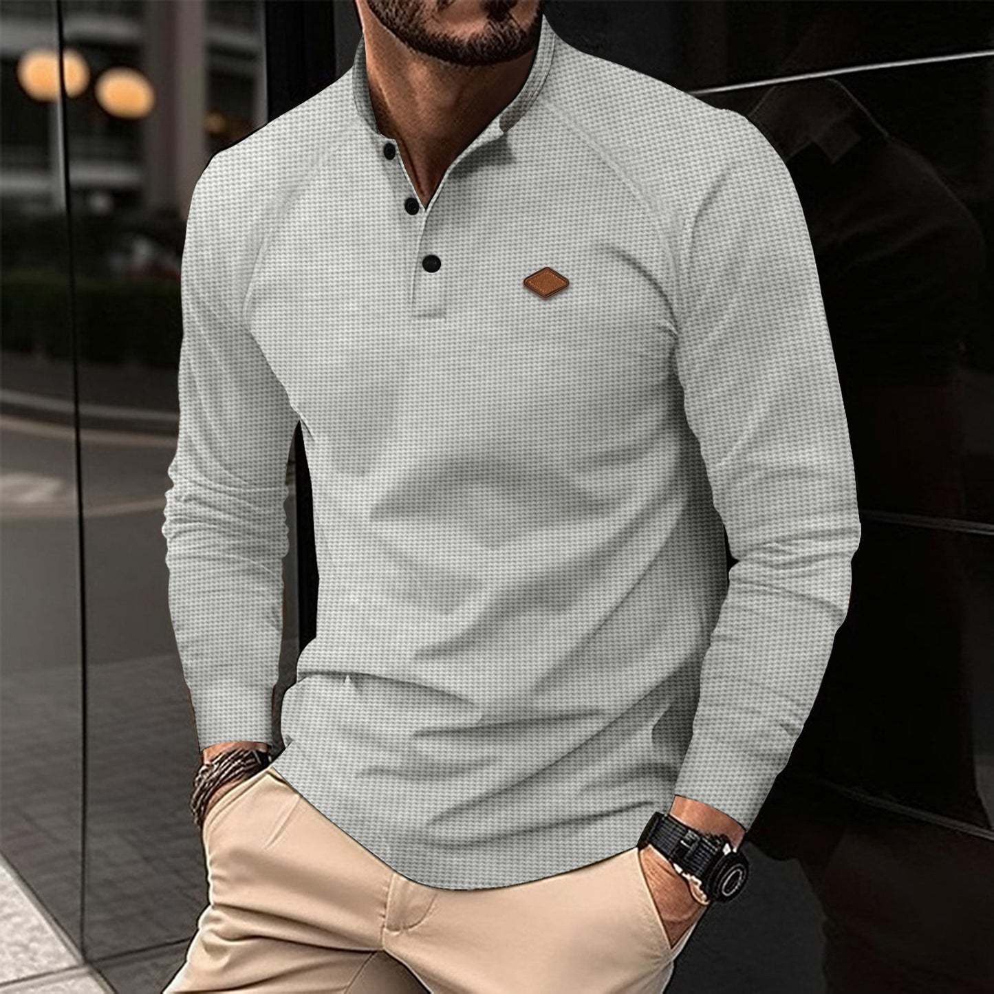 Men's long sleeve shirt with fashionable design and practical details Skorter