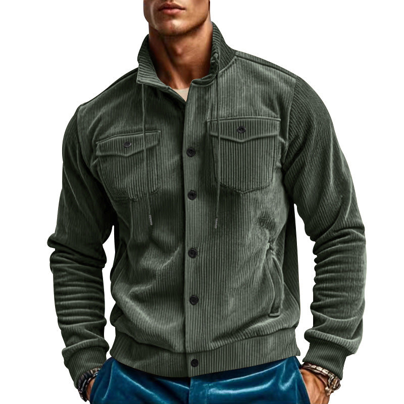 Men's stylish cord jacket with adjustable collar and practical chest pockets Skorter