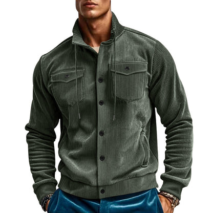 Men's stylish cord jacket with adjustable collar and practical chest pockets Skorter