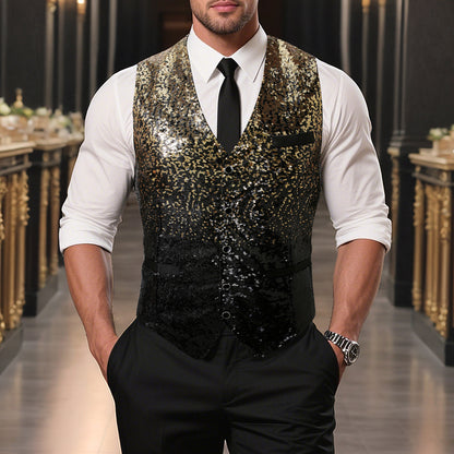 Men's Shimmering Sequin Vest Skorter