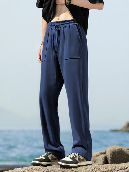 Men's sporty leisure pants with side pockets and elastic waistband Skorter
