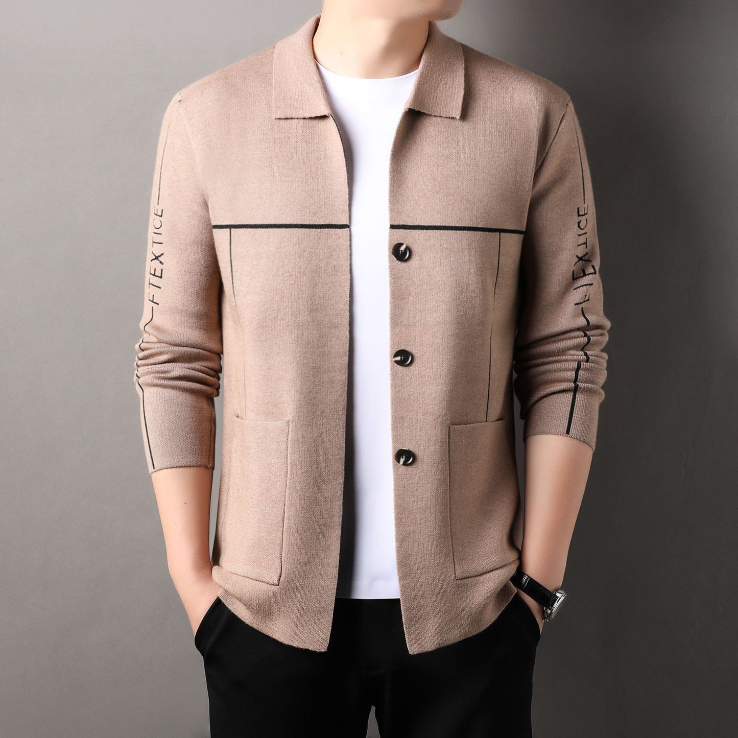 Men's cardigan with modern design and practical pockets Skorter