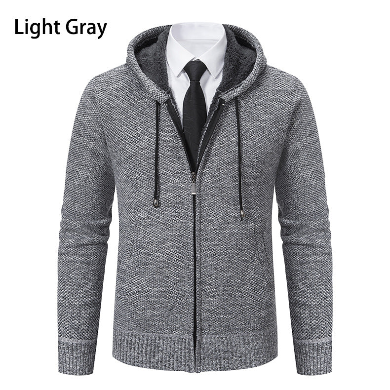 Men's cardigan with modern cut and practical zipper Skorter
