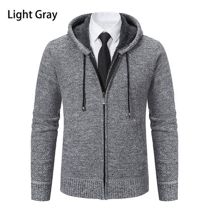 Men's cardigan with modern cut and practical zipper Skorter