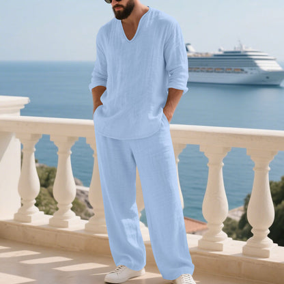 Luftig linnekostym för män Skorter