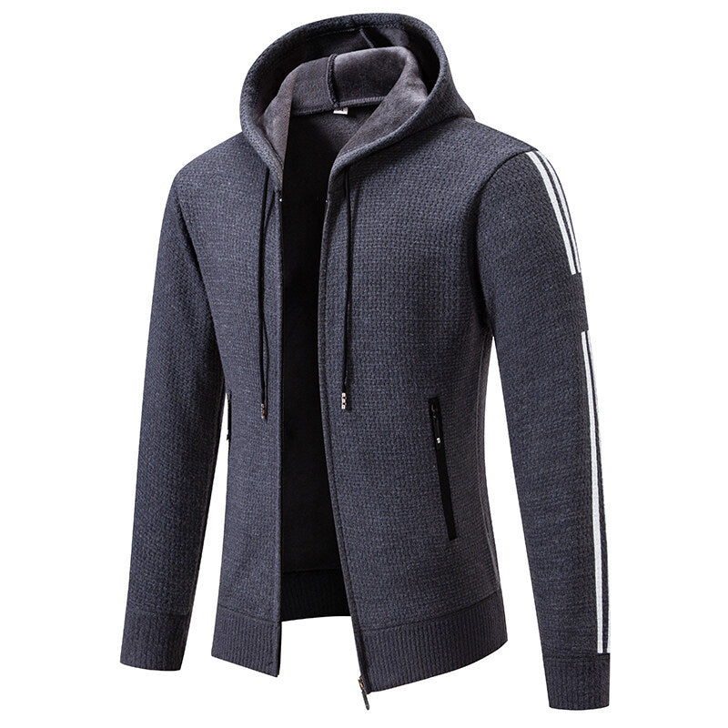 Men's sporty hooded jacket with innovative material mix Skorter