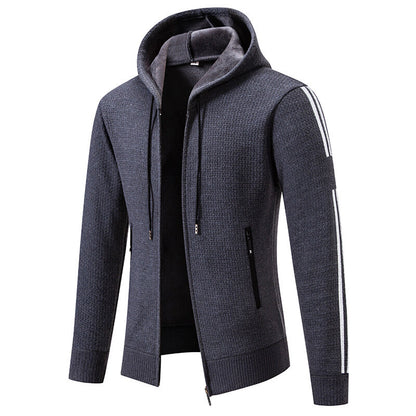 Men's sporty hooded jacket with innovative material mix Skorter