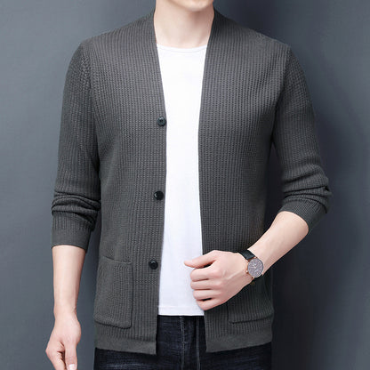 Men's Airy Cardigan with Practical Pocket Layout Skorter