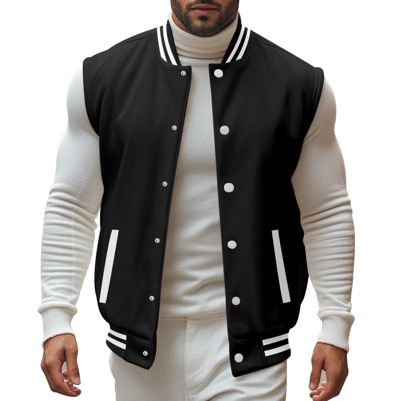 Men's casual vest in sports style with snap button closure and side insert pockets Skorter