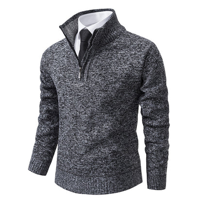 Men's sweater with modern zipper and structured surface Skorter