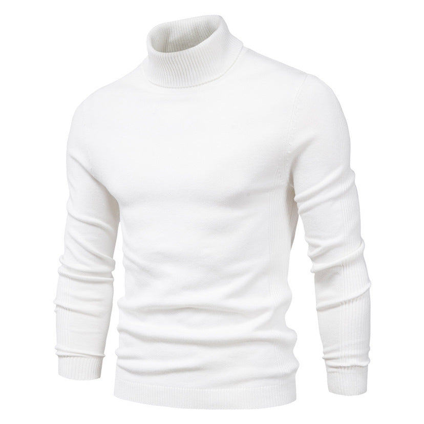 Men's chunky turtleneck sweater made of warming material with a textured surface Skorter