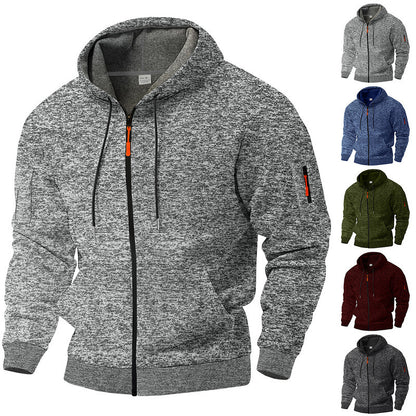 Men's sporty hooded sweatshirt with contrasting details and zipper Skorter
