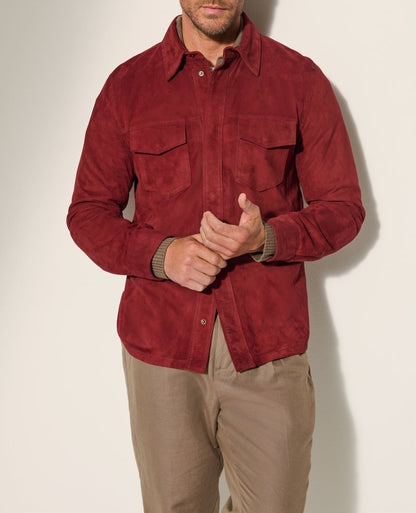 Men's Suede Jacket with two attached pockets and modern cut Skorter