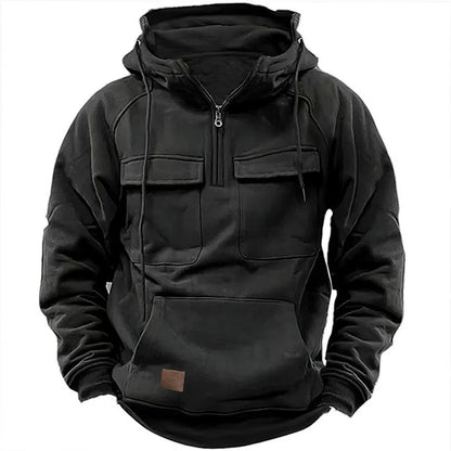 Men's stylish hoodie with functional pockets and modern zip Skorter