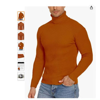 Men's Stand Collar Sweater made of Ribbed Knit Skorter