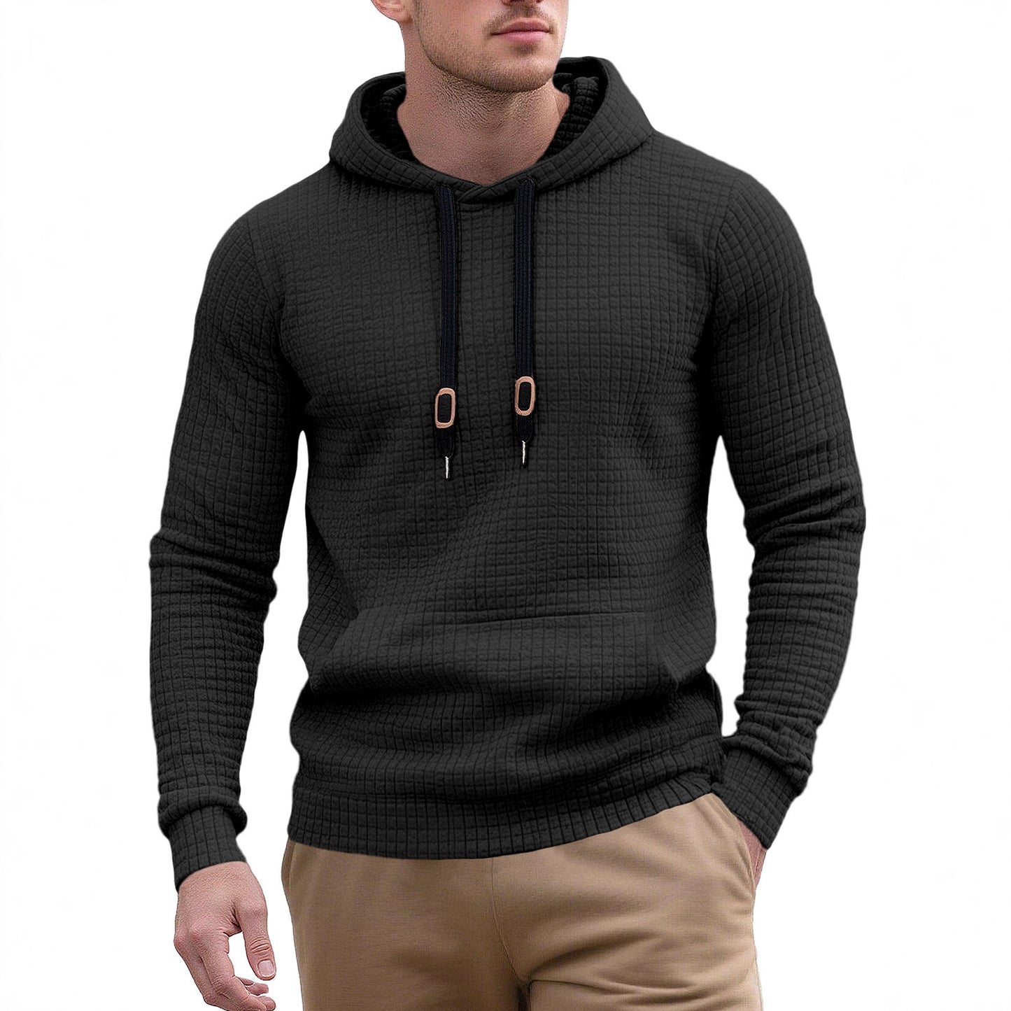 Men's stylish hoodie with textured design Skorter