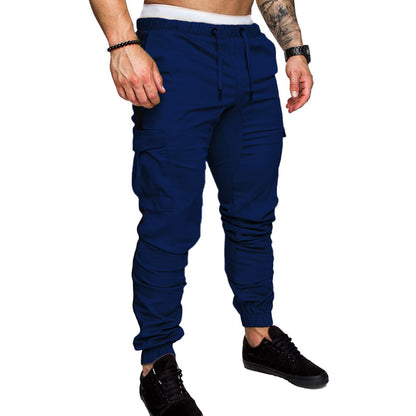 Men's Cargo Jogging Pants with Elastic Waistband and Practical Pockets Skorter