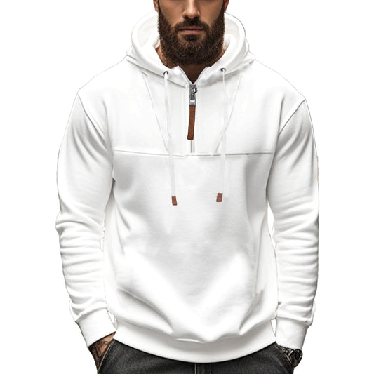 Men's sporty hoodie with half zipper and drawstring Skorter