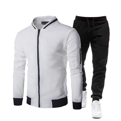 Men's sporty tracksuit set with practical zipper and elastic cuffs Skorter