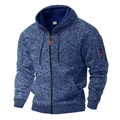 Men's sporty hooded sweatshirt with contrasting details and zipper Skorter