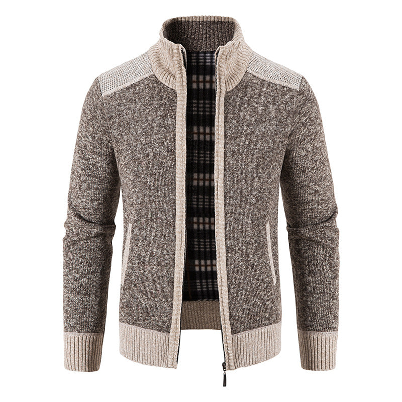 Men's cardigan with modern zipper Skorter