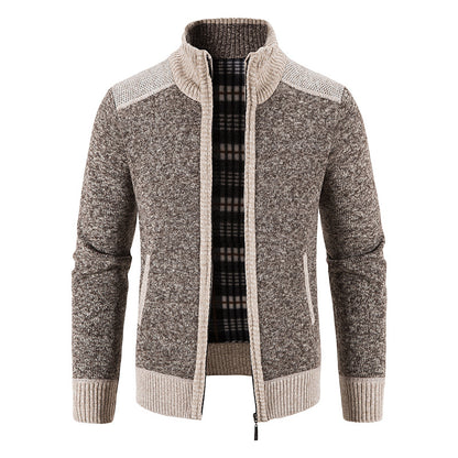 Men's cardigan with modern zipper Skorter