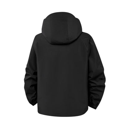 Men's technical outdoor jacket with waterproof material and numerous zippered pockets Skorter