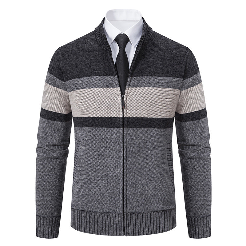 Men's cardigan with textured design and high-collar Skorter