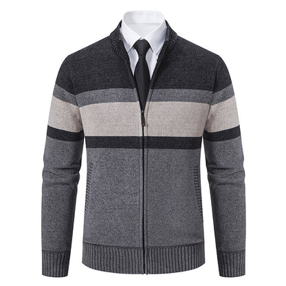 Men's cardigan with textured design and high-collar Skorter