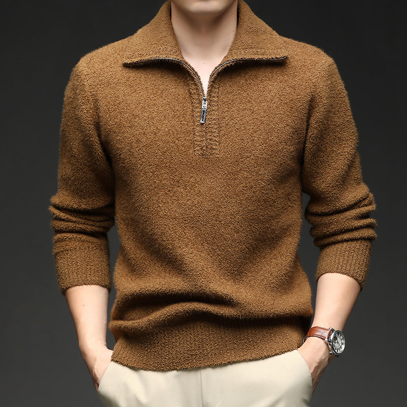 Men's sweater with high collar and zipper Skorter