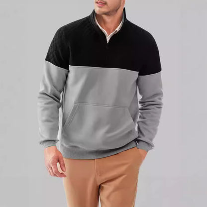 Men's sporty pullover with stand-up collar and pockets Skorter