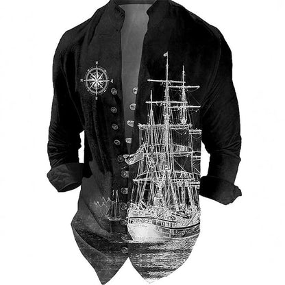 Men's vest with nostalgic maritime ship design Skorter