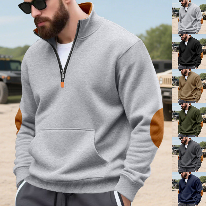 Men's sweater with high collar and trendy zipper Skorter