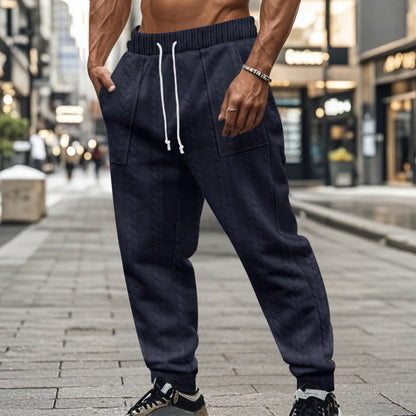 Men's sporty joggers with textured design and elastic waistband Skorter