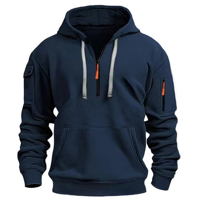 Men's sporty hoodie with zipper and practical pockets Skorter