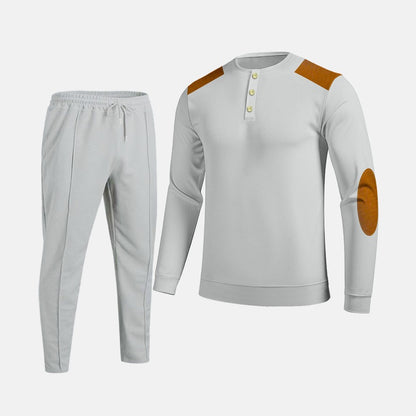 Men's stylish leisure set with practical buttons and leather applications Skorter