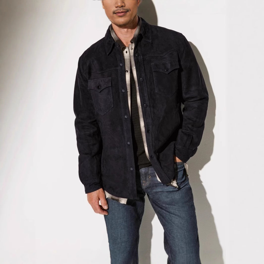 Men's suede jacket in a modern cut with practical pockets Skorter