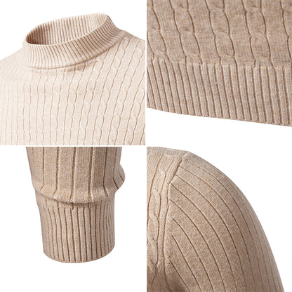 Men's turtleneck sweater with textured cable design Skorter