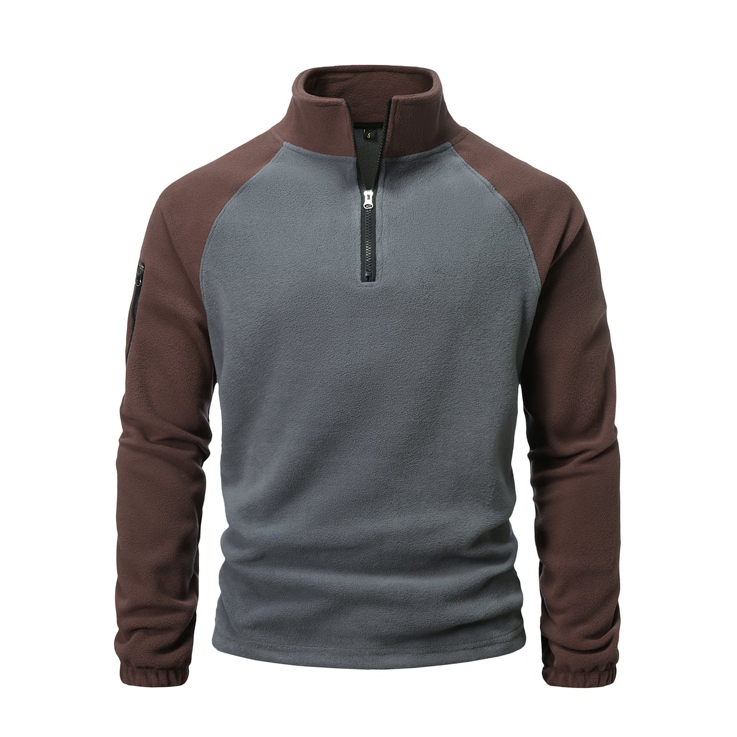 Men's fleece pullover with half zip and practical pocket design Skorter
