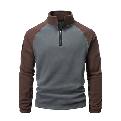 Men's fleece pullover with half zip and practical pocket design Skorter