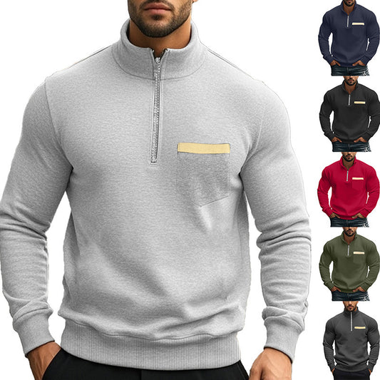 Men's sweatshirt with zipper and chest pocket Skorter