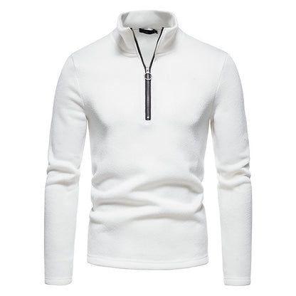 Men's sporty sweater with modern stand-up collar and practical zipper details Skorter
